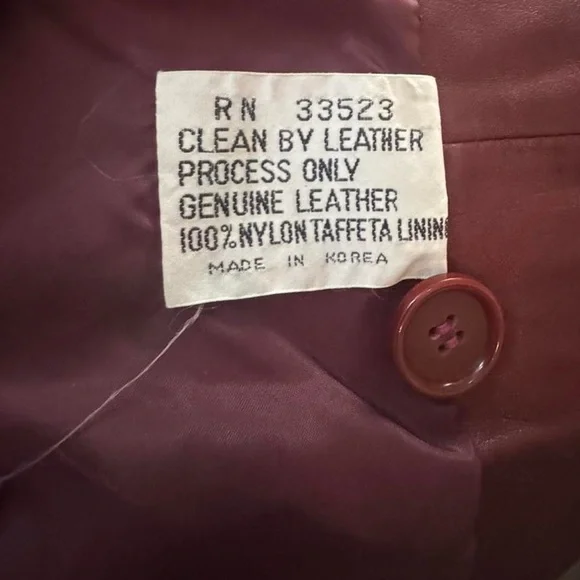 Vintage Le Soleil Burgundy Leather Trench Coat with Hood | XS-S - Picture 8 of 8